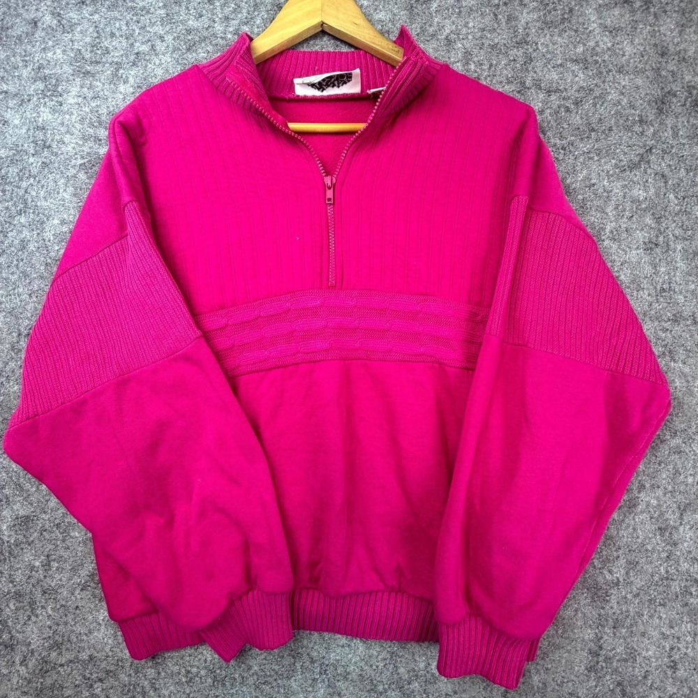 Vintage Cascade Classics Sweater Womens Large Pink 80s Athleisure Dopamine Sport